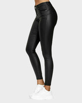 High-Waist PU Leather Skinny Pants
